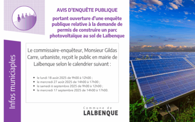Avis d’enquête publique : parc photovoltaïque au sol de Lalbenque