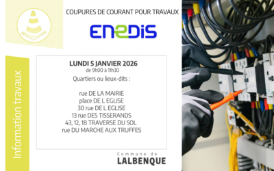 Information travaux : travaux Enedis sur le réseau de distribution