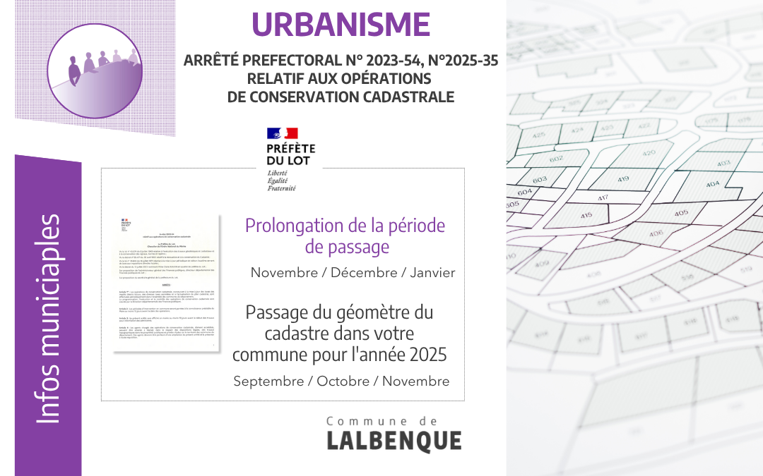 Passage du géomètre du cadastre dans la commune de Lalbenque