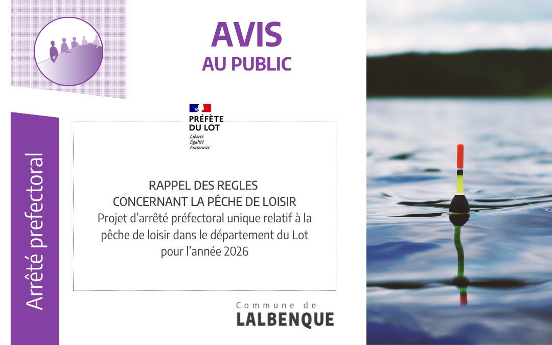Rappel des règles concernant la pêche de loisir pour l’année 2026