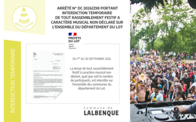 Arreté temporaire : interdiction de tout rassemblement festif